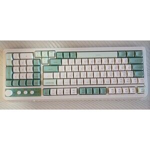 AULA S99 Gaming Keyboard Wireless/Bluetooth/Wired White/Green QWERTY Knob